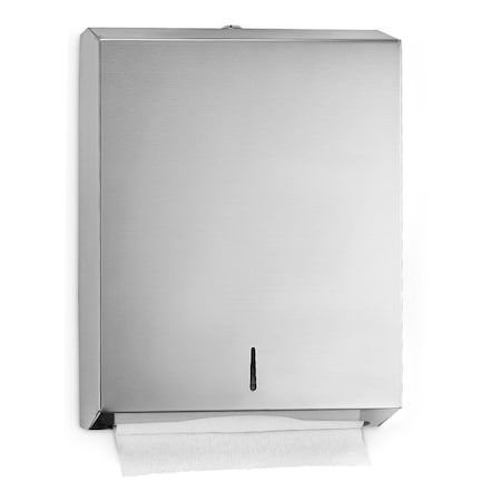 Alpine Industries Stainless Steel C-Fold/Multi-Fold Wall-Mount Commercial Paper Towel Dispenser ALP480-MK